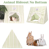 Guinea Pig Hideout Large with Curtain, Bunny Hideout, Machine Washable Guinea Pig Hide Tent Houses & Habitats, Small Animal Hideout for Pet Rabbit, Ferret, Rat, Chinchilla, Squirrel (Grid, Large)