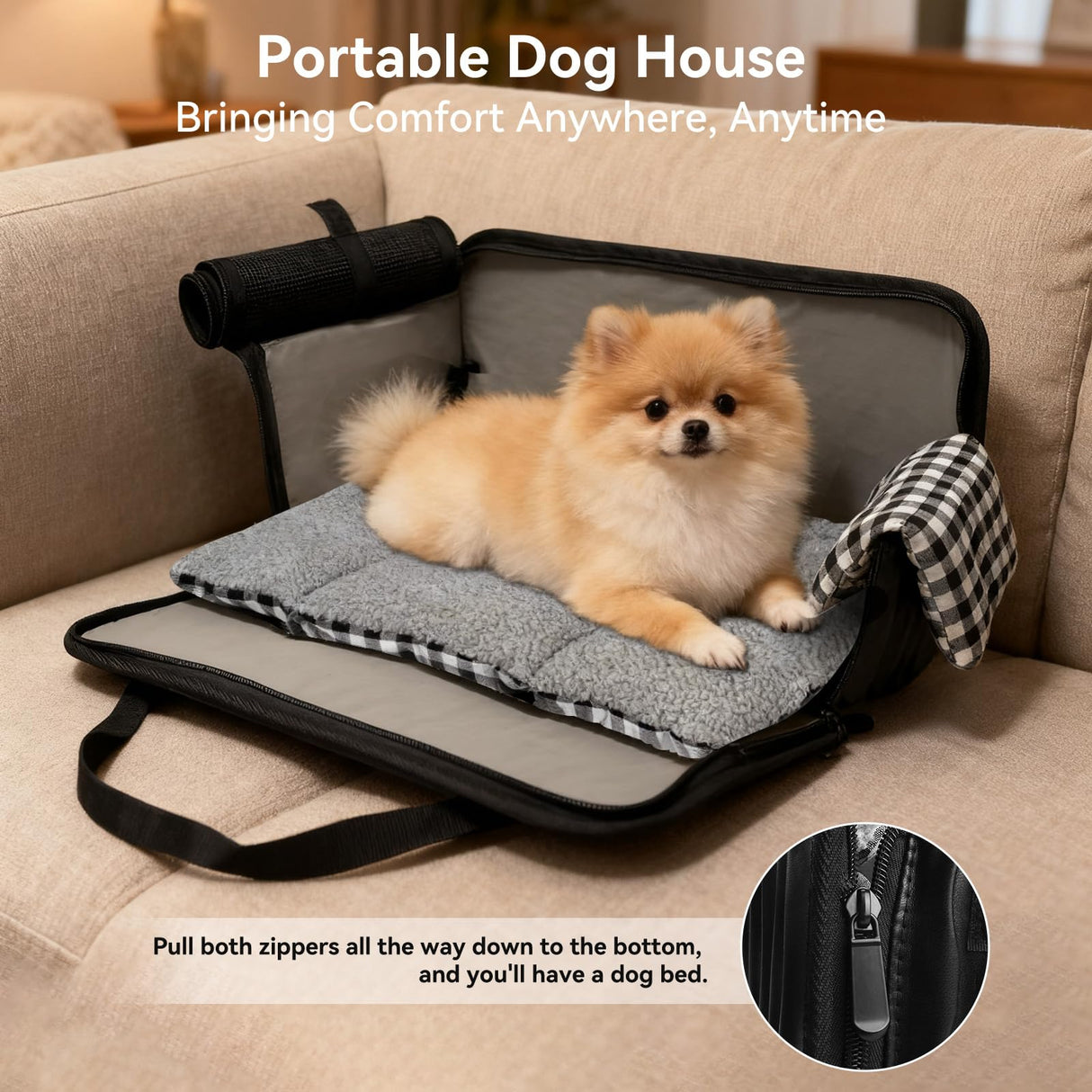 Nibnozy Center Console Dog Car Seat - Portable Armrest Booster Car Seats for Small Dogs, Detachable Washable Pet Carriers Puppy Essentials- Support Pet Up to 11lbs