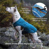 Kurgo Loft Dog Jacket - Reversible Cozy Coat for Outdoor Adventures - Water Resistant - Athletic Fit - Machine Washable Fabric - Reflective Dog Gear - X-Large - Pressed Leaf