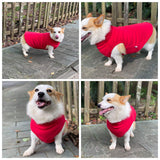 Dog Winter Vest Warm Breathable Dog Polar Fleece Vest Jacket, Lightweight Winter Coat with Leash Neck Hole for Small Medium Large Dogs Red L
