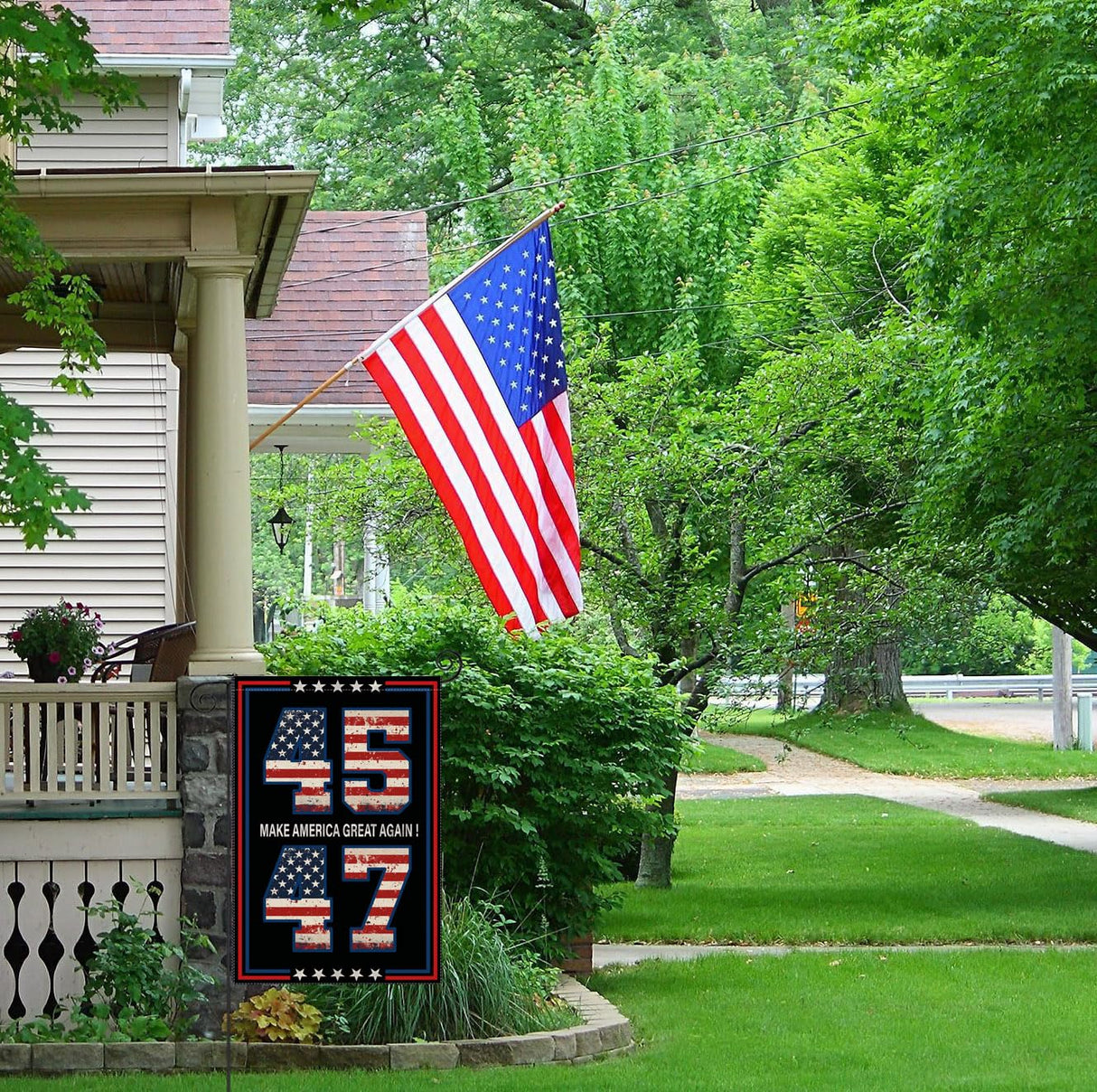 EKOREST Donald Trump 2024 Garden Flags for Outside, 45 47 Take America Back Yard Decoration,Small Outdoor Decor for American President Election,12x18 Inch Double Sided