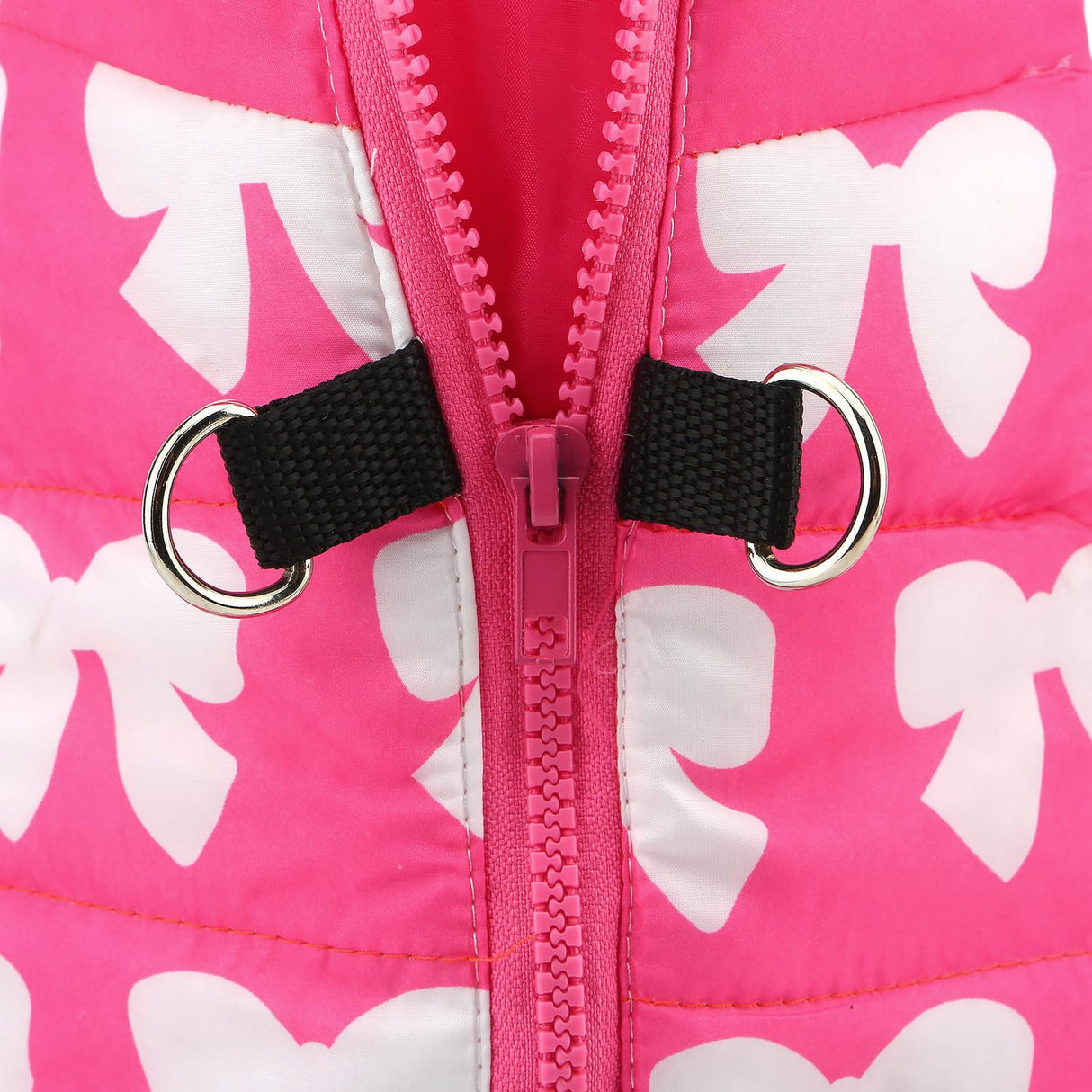 SMALLLEE_LUCKY_STORE Pet Water Resistant Winter Jacket Vest with D-Ring for Small Dog Cat Zip-up Padded Puppy Coat Chihuahua Yorkie Kitten Warm Clothes, Hot-Pink, XL