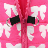 SMALLLEE_LUCKY_STORE Pet Water Resistant Winter Jacket Vest with D-Ring for Small Dog Cat Zip-up Padded Puppy Coat Chihuahua Yorkie Kitten Warm Clothes, Hot-Pink, XL