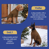 ASENKU Dog Sweater, Dog Sweaters for Medium Dogs, Warm Pullover Doggie KnitTurtleneck Warm Clothes for French Bulldog, Boston Terrier（Coffee, M）