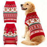 BAOBICUTE Christmas Dog Sweaters for Small Medium Large Dogs Girl Boy Knit Turtleneck Double Dog Sweater Clothes Winter Thick Warm Pet Puppy Outfit Snowflake Pattern for Holiday Christmas