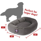 Majestic Pet Villa 32 Inch Shredded Memory Foam Dog Bed for Medium Sized Dog 32x23x7 Inch–Orthopedic Pet Bed - Washable Medium Puppy Mat with Head Support-Orange