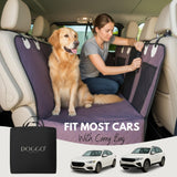 DOGGO Selection Back Seat Pet Cover for Dogs, Premium Dog Hammock for Car with Hard Bottom | Universal Car Seat Protector, Waterproof & Washable | Dog Car Seat Cover for Large (Brown)