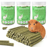 Bissap 114PCS Timothy Hay Sticks for Rabbits, Natural Timothy Grass Molar Teeth Stick Chew Toys for Bunnies Chinchillas Guinea Pigs Hamsters and Other Small Animals Treats