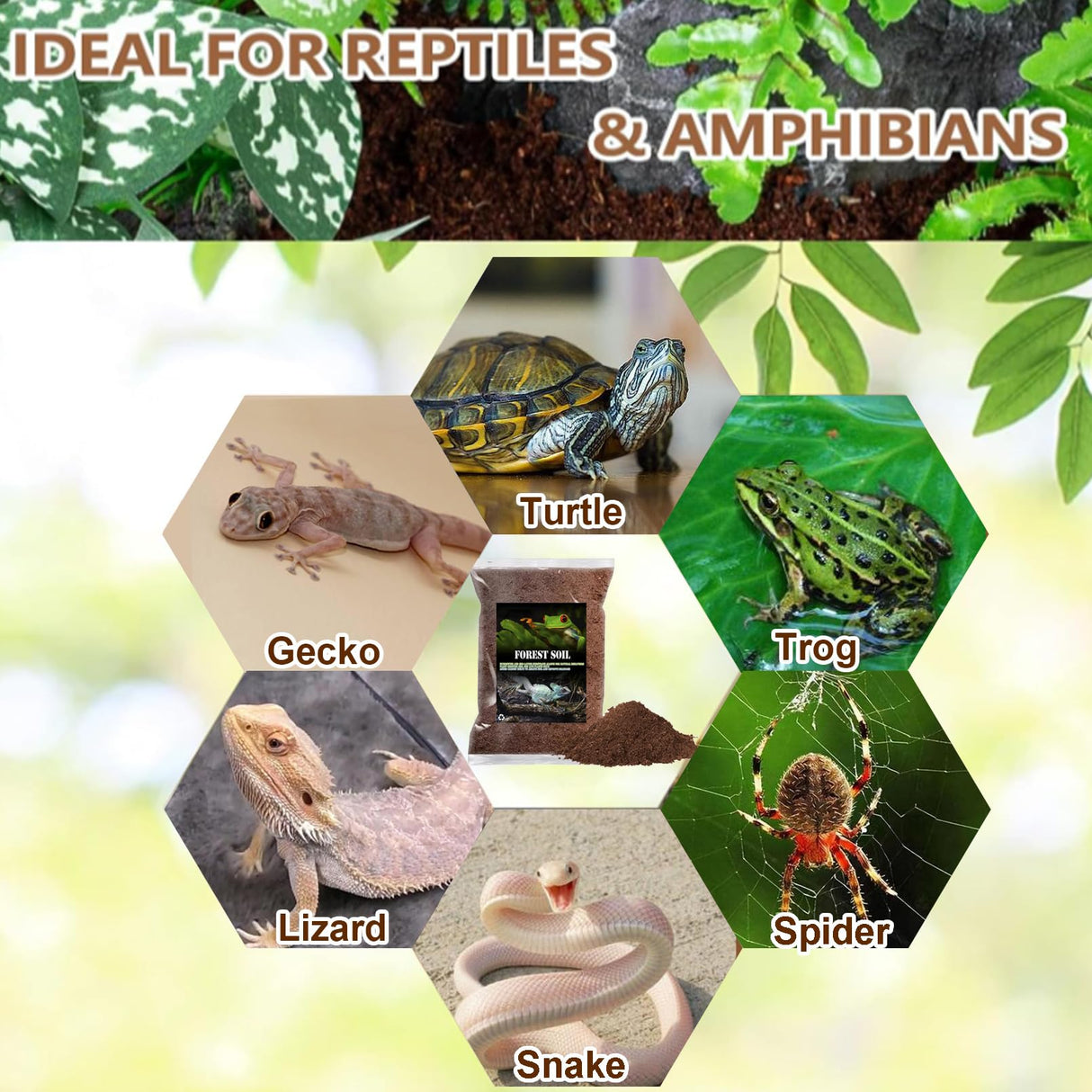 BNOSDM 2PCS Reptile Soil Substrate,Fluffy Small-Strand Reptile Substrate,Natural Terrarium Bioactive Soil Bedding for Snakes, Lizards, Tortoises Tarantulas,Lizards