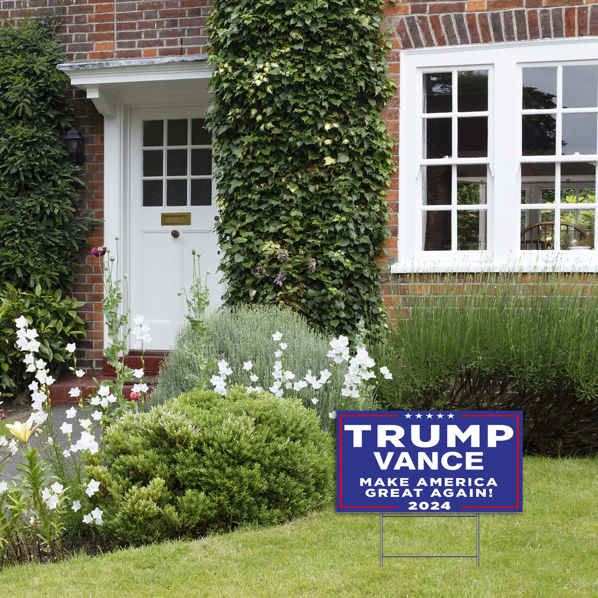 Signbeats Trump JD Vance 2024 Make America Great Again Yard Sign, Blue,12"x17.5" - Double-Sided Corrugated Plastic Lawn Sign with H Stake