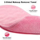 Spa Headband for Washing Face, Skincare Headband Wristband Set for Facial Mask Skin Care, Makeup Remover Towel Cloth Small Spray Bottle with Travel Makeup Bag Gifts for Women - Pink