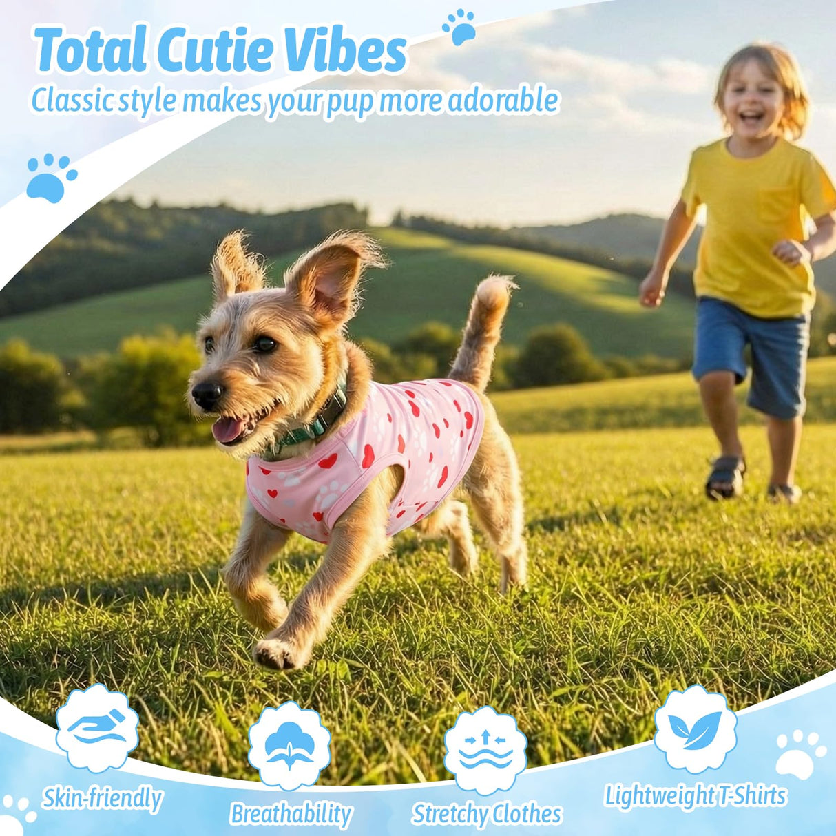 Hillban 9 Pcs Dog Shirts for Small Dogs Female Summer Colorful Sleeveless Dog T Shirts Cute Puppy Tank Top Breathable Pet Vest Stretchy Dogs Clothes for Daily Wear(Chest 15-17" Neck 11" Back 13.5")