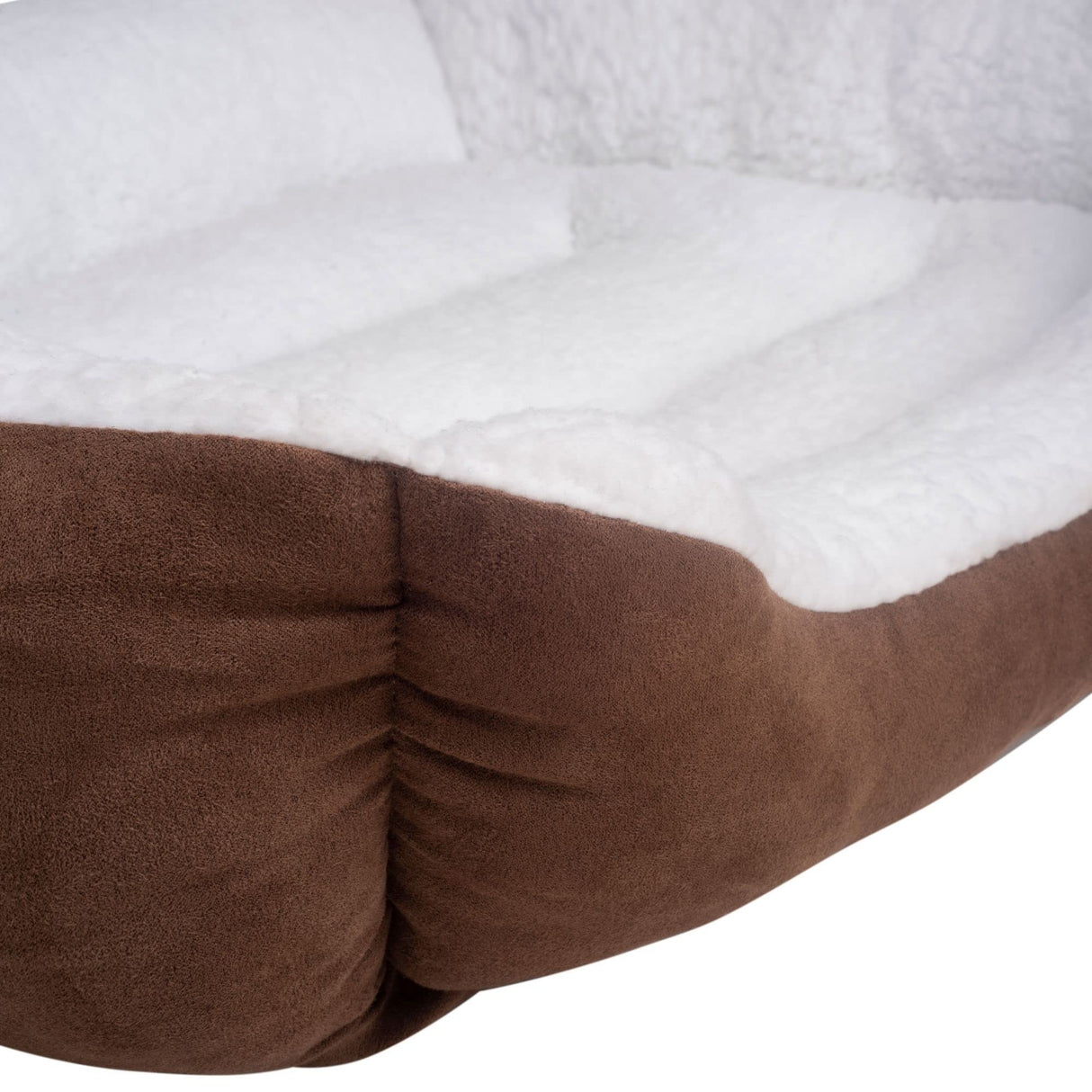Long Rich Rectangle Bolster Pet Bed, Dog Bed Medium Size, Chocolate Color