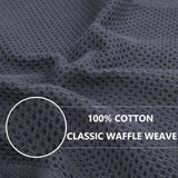 100% Cotton Waffle Weave Kitchen Dish Cloths, Ultra Soft Absorbent Quick Drying Dish Towels, 12 x 12 Inches, 6-Pack, Dark Grey