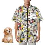 COWSROCK Custom Dog Grooming Smock with Cute Puppy Print – Waterproof, Hair-Resistant Jacket with Logo and Name, Full-Zip Uniform with Pockets for Groomers, Vets, and Pet Salons
