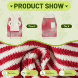 Small Dog Sweater, Knitted Striped Pullover Dog Clothes for Cold Weather, Thick Warm Cozy Stretchy Sweater for Chihuahua, Bulldog, Dachshund, Pug(Red & White Strip, XXL)