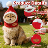 DYOART Custom Dog Beanie with Leather Patch Name, Personalized Santa Hat for Dog, 2025 Christmas Hats for Dog & Cat, Pom Pom Winter Hat for Small Medium Large Dogs Cats