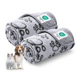 Luciphia Premium Soft Dog Blanket for Small Medium Large Dogs Washable 300GSM Fluffy Warm Fleece Puppy Cat Paw Print Pet Flannel Pcs2 Grey Paw XL(57"x40")