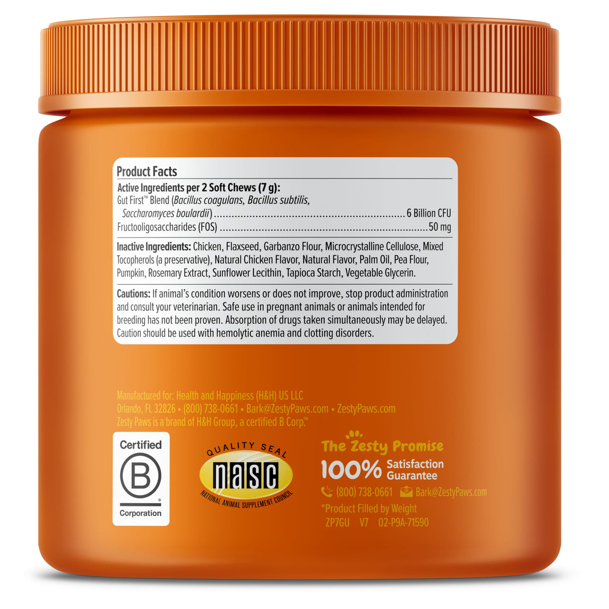 Zesty Paws Probiotics for Dogs, Digestive Enzymes Gut Flora, Digestive Health, Diarrhea & Bowel Support, DE111, Dog Probiotics Soft Chew for Pet Immune System, Chicken, 90 Ct