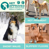 Petanims Dog Shoes for Large Dogs, Medium Dog Boots & Paw Protectors for Winter Snow, Breathable Dog Booties for Hot Pavement, Hardwood Floors Purple Size 6
