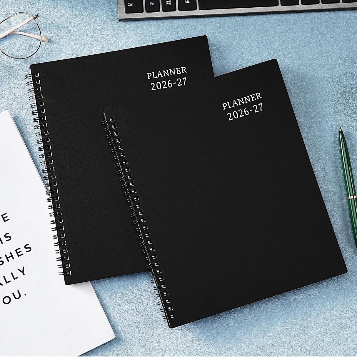 BooQool Planner 2026-2027 for Office, School, Home - Spiral Bound Academic Monthly Weekly Calendar July 2026 - June 2027 Organizer with To Do List, Tabs & PP Cover 8" x 10"