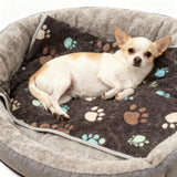 12 Pcs Small Dog Blanket Fleece Puppy Blankets Washable Pet Blankets for Cats Soft Flannel Paw Printed Throw for Guinea Pig Indoor Kittens Doggie (23 X 16 Inch,Dark Gray)