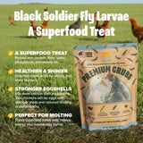 Eaton Pet and Pasture Premium Grubs, USA Grown Dried Black Soldier Fly Larvae, High Calcium Treat for Chickens, Ducks, Wild Birds (5 LB)