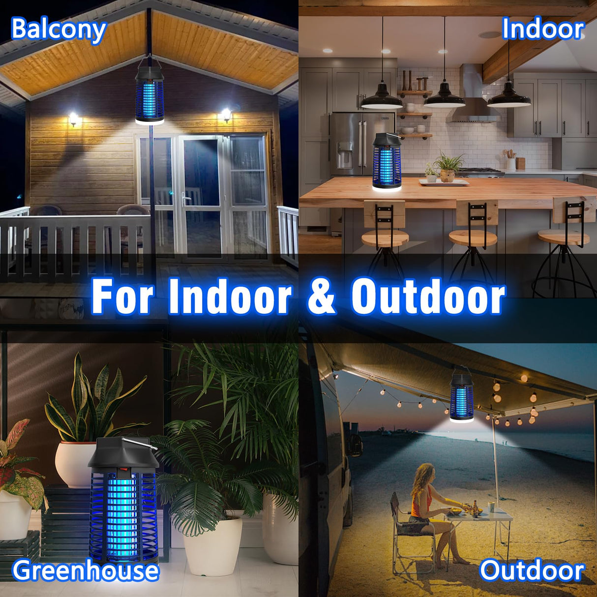 Endbug Bug Zapper with LED Light, Waterproof Bug Zapper Outdoor Indoor, Mosquito Zapper Outdoor Electric Fly Zapper, Mosquito Killer Fly Trap for Outside Patio Garden Backyard Home (Remote Control)