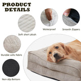 WINDRACING Orthopedic Dog Beds for Medium Dogs, Waterproof Egg Foam Dog Sofa Bed with L Bolster Sides, Washable Medium Pet Bed with Removable Cover & Non-Slip Bottom, 36 x 23 inch, Beige