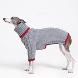 ESCCBOO Italian Greyhound Clothes, Warm Sweater for Whippets, Dog Onesie, Two-Legged Turtleneck Warm Sweater for Small Medium Dogs (Small, Grey)