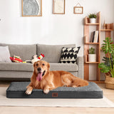 EHEYCIGA Orthopedic XL Dog Beds for Extra Large Dogs with Removable Washable Cover for Crate, Grey, 41x27