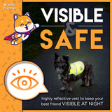 Upgraded Reflective Dog Vest. Hi-Visibility, Fluorescent Blaze Orange Dog Vest Helps Protect Your Best Friend. Safeguard Your PUP from Motorists & Hunting Accidents, On or Off Leash by 4LegsFriend
