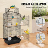 VEVOR 41-inch Open Top Large Parrot Bird Cage, Hanging Bird Cage for Parakeets Finches Canaries Lovebirds Cockatiels Budgies Small Quaker Conures Travel Pet Flight Birdcage with Swing and Perch