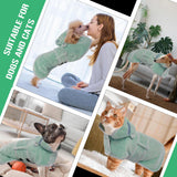 DENTRUN Dog Robes for After Bath - Super Absorbent & Fast Drying Coat with Hood, Puppy Bathrobe Beach Essentials, Bath Towels for Drying Dogs Small, Bath/Beach/Swimming Quick Dry Towel Robe