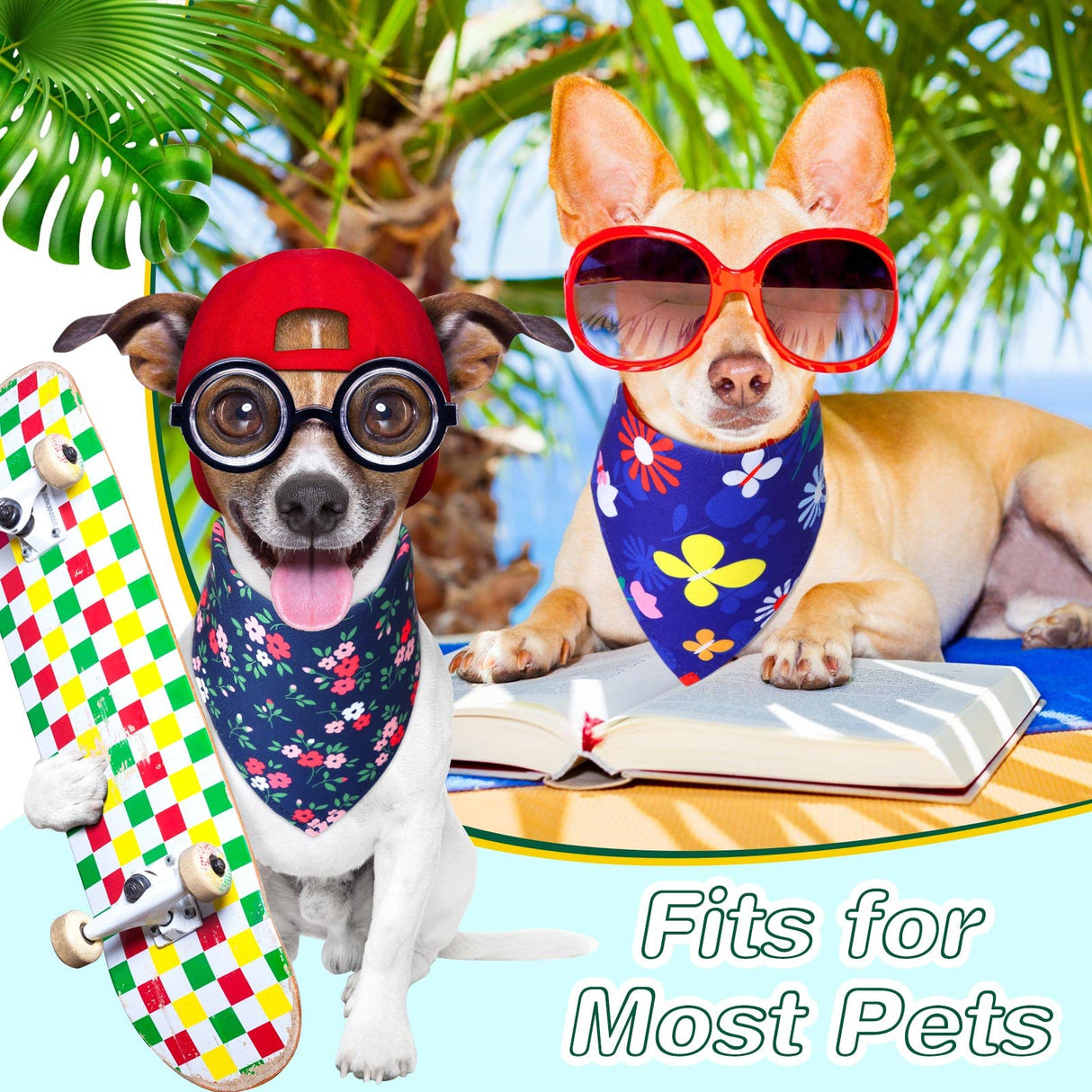 Silkfly 50 Pieces Spring Bandanas for Dog Bulk Adjustable Spring Triangle Scarf with Flower Floral Dog Bandanas Bibs Washable Pet Kerchief for Small Medium Large Pet Cat Costume Accessories Decoration