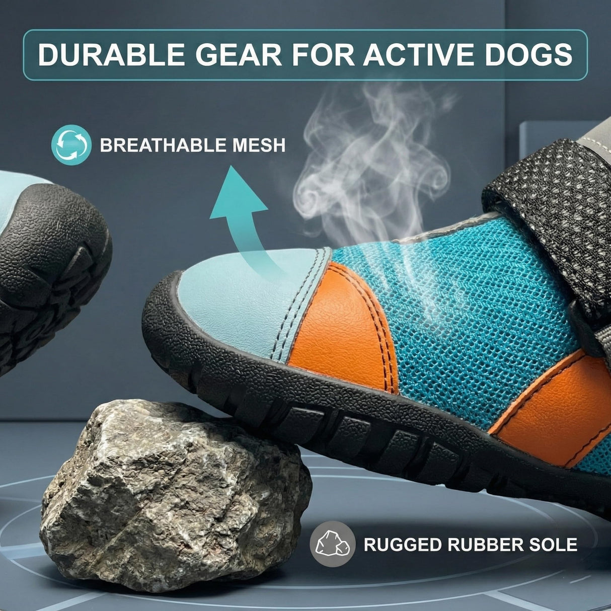 Breathable Shiny Boots for Dog Cats Night Walking Light Up Shoes for Dogs Cats Motion-Activated Visibility Pet Shoe (2 Pcs Shoes, 4)