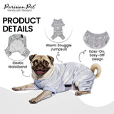 Parisian Pet Dog Pajamas – Pure Cotton Grey Sheep Dog Pjs – Stretchable Pants – Dogs Shedding Suit - Machine Washable Jammies - Puppy Body Suit – Pajamas for Large Sized Dogs - 2XL