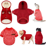 Frienda 3 Pcs Pet Dog Sweater Jacket Winter Knitwear Hoodie Clothes Pocket Puppy Coat Clothing Pup Shirt Costume Sweatshirt Fleece Lining Warm Winter Small Hooded Soft Thickening(Small)