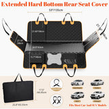 IIVZJY Back Seat Extender for Dogs - Anti-Scratch & Waterproof Backseat Protector, 600D Upgraded Material Pet Hammock with Mesh Window, Easy to Clean Dog Bed for Car, SUV, Truck,Orange