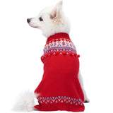 Blueberry Pet Icelandic Lopi Pullover Dog Sweater in Holiday Red, Back Length 16", Pack of 1 Clothes for Dogs