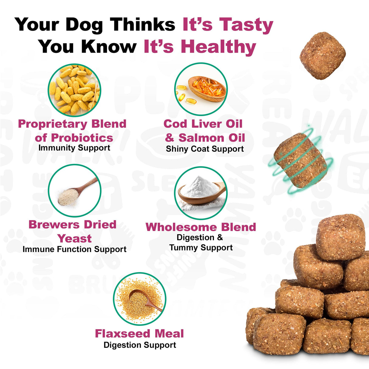 Doggie Dailies Probiotics for Dogs - Advanced Dog Probiotics with Prebiotics - Promotes Digestive Health - Supports Immune System and Overall Health (Duck) 225 Soft Chews