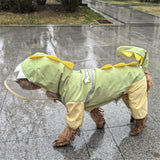 Waterproof Dog Raincoat, Dinosaur Design, Full Body Protection with Elastic Trousers, for Small Dogs (Green, Medium)