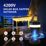 Solar Bug Zapper Outdoor,Cordless Rechargeable Mosquito Zapper, 4200V High Power,45000Hrs Working Life,IP66 Waterproof,Electric Fly Zapper Zapper for Outdoor Home Garden Patio Backyard