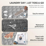 gogobunny 3X Stronger Waterproof Pet Blanket, Scratch Proof Furniture Protector for Dogs Cats, Reversible Cover 52x82 Inch, Dark Grey/Light Grey