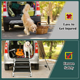 Dog Ramp for Car, Extra Wide Dog Stair for Large Dogs Car, Pet Steps Light Weight Aluminum Foldable Dog Steps for Cars and SUV,High Beds, Trucks, Supports up to 200 lbs (Extra Wide-4 Steps)