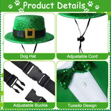 JOJFOUK St. Patrick's Day Dog Costume, Small Size Adjustable Festive Outfit with Bow Tie & Hat Porch Goose Outfit,Dog St Patrick's Day Costume for Parties, Parades, Photos