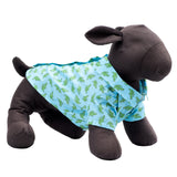 THE WORTHY DOG Al The Gator Printed Dog Shirt – Soft Polyester Pet Shirt with Faux Button Placket, Touch Fasteners & Machine Washable - Blue, XX-Large