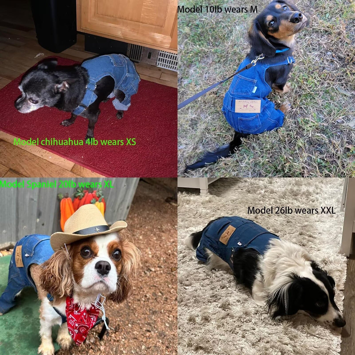 Pet Clothes Elastic Jeans Overalls Comfortable Washed Denim Cute Style for Puppy (S)