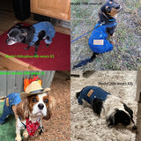 Pet Clothes Elastic Jeans Overalls Comfortable Washed Denim Cute Style for Puppy (S)