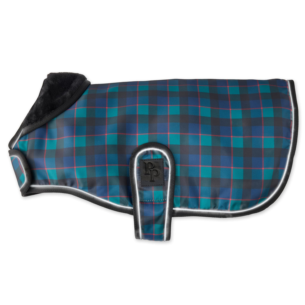 Pet Passion Breeze II - The Windbreaker, Water Resistant Pet Raincoat, Vegan Fur and Lined Pet Jacket for Small, Medium, Large Dogs, Black Watch Plaid, X-Large (55-80 lbs)